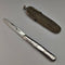 1897 British antique sterling silver folding pen knife Hilliard and Thomason with case